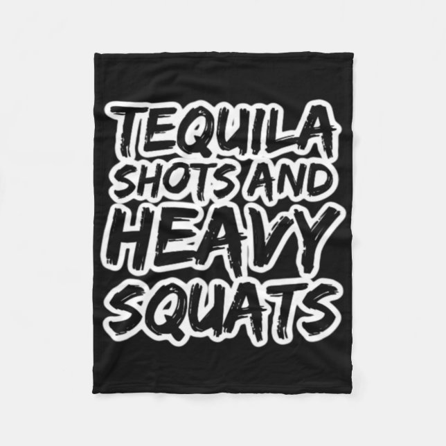 Tequila Shots und Bodybuilding mit schweren Squats Fleecedecke (Vorderseite)