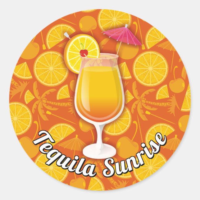 Tequila-Sonnenaufgang Runder Aufkleber (Vorderseite)