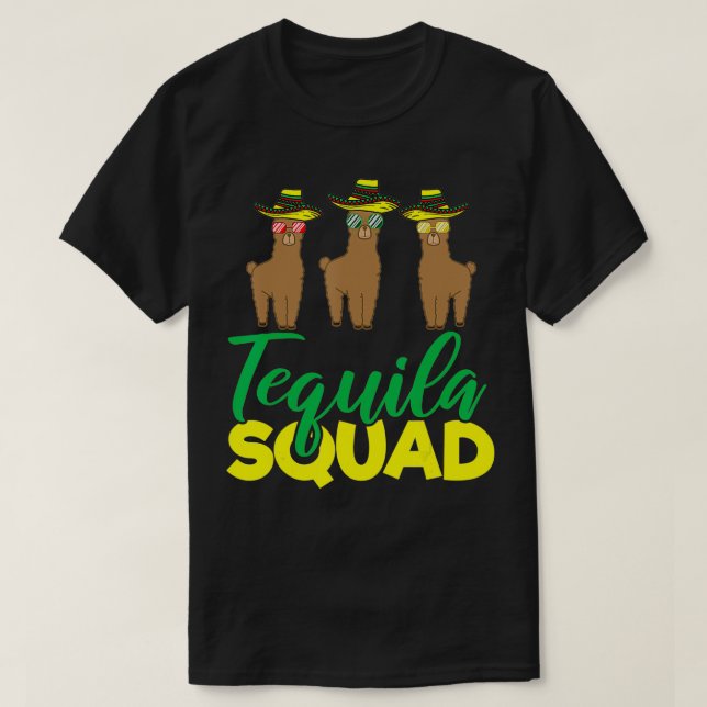 Tequila Squad Llama Matching Cinco De Mayo Meican T-Shirt (Design vorne)
