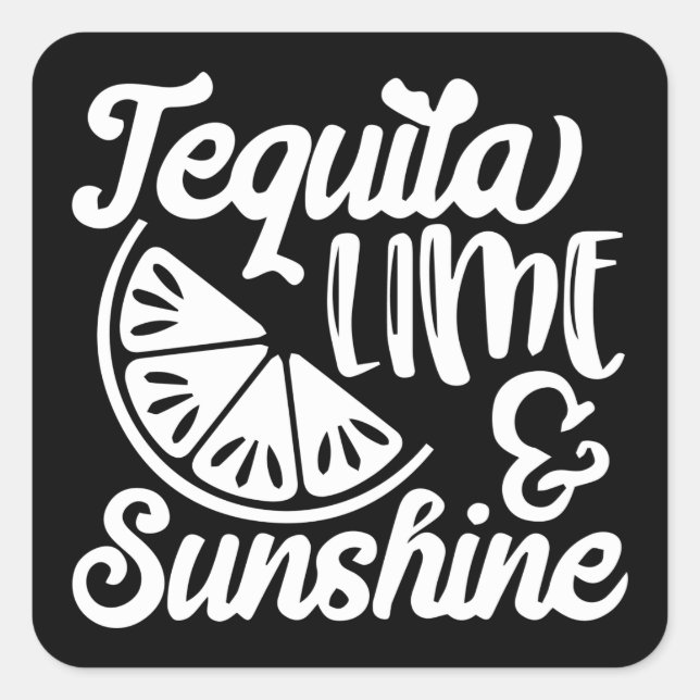 Tequila Sticker, Fiesta Party Sticker, Cinco De Ma Quadratischer Aufkleber (Vorderseite)