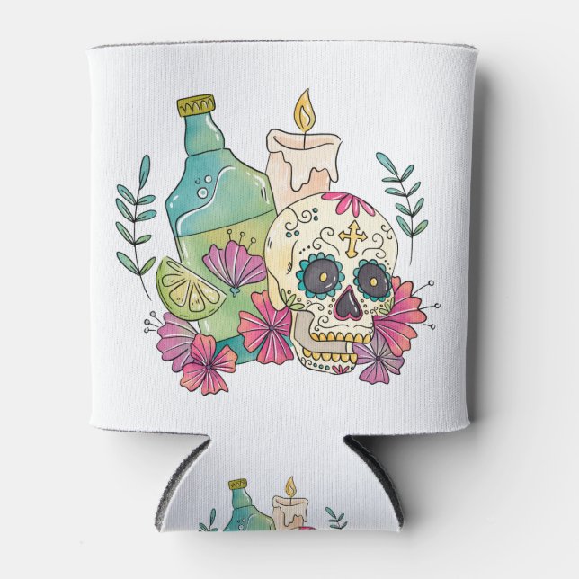 Tequila Sugar Skull Dosenkühler (Vorderseite)