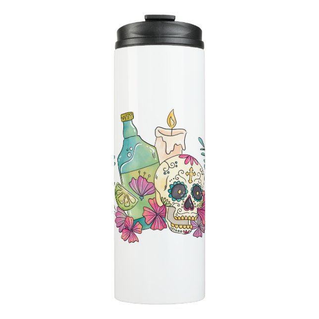Tequila Sugar Skull Thermosbecher (Vorderseite)