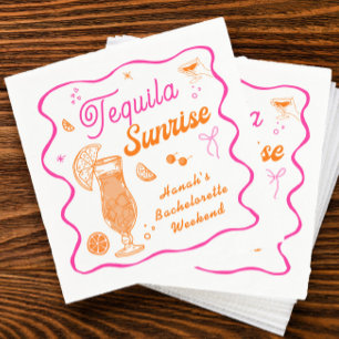Tequila Sunrise Bachelorette Serviette