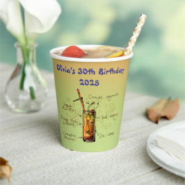Tequila Sunrise Birthday Pappbecher