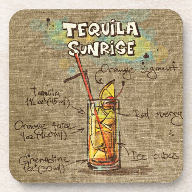 Tequila Sunrise Cocktail Dessous de verre de boiss (Devant)