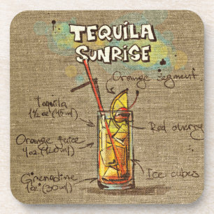 Tequila Sunrise Cocktail Drink Untersetzer