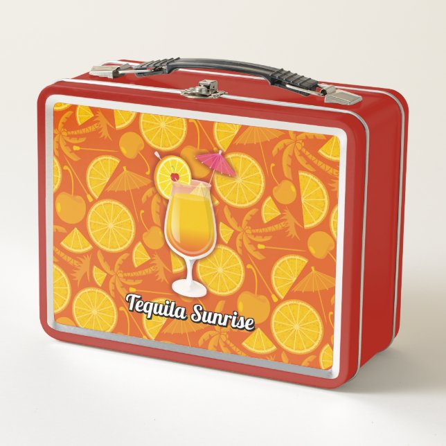 Tequila Sunrise Cocktail Metall Brotdose (Vorderseite)