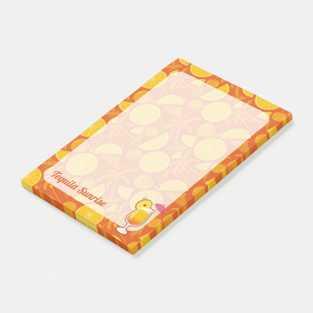 Tequila Sunrise Cocktail Post-it Klebezettel (angewinkelt)