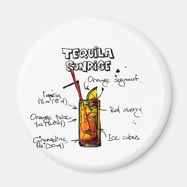 Tequila Sunrise Cocktail Rezept Magnet (Vorne)