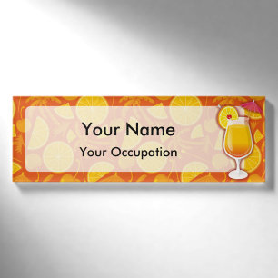 Tequila Sunrise Cocktailmarke Namenschild