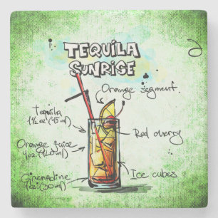 Tequila Sunrise Drink Rezept Steinuntersetzer