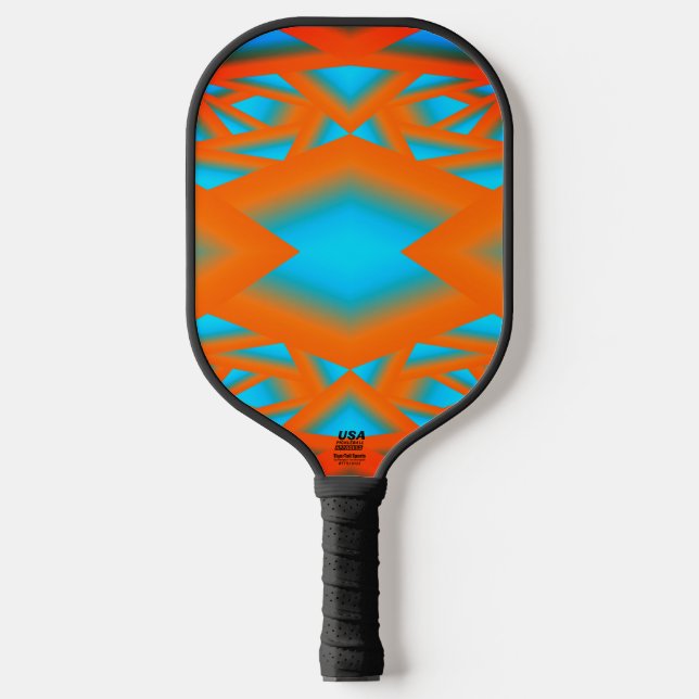 Tequila Sunrise Ombre Geometric Abstrakt Art Pickleball Schläger (Vorderseite)