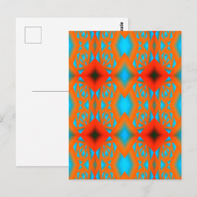 Tequila Sunrise Ombre Geometric Abstrakt Art Postkarte (Vorne/Hinten)