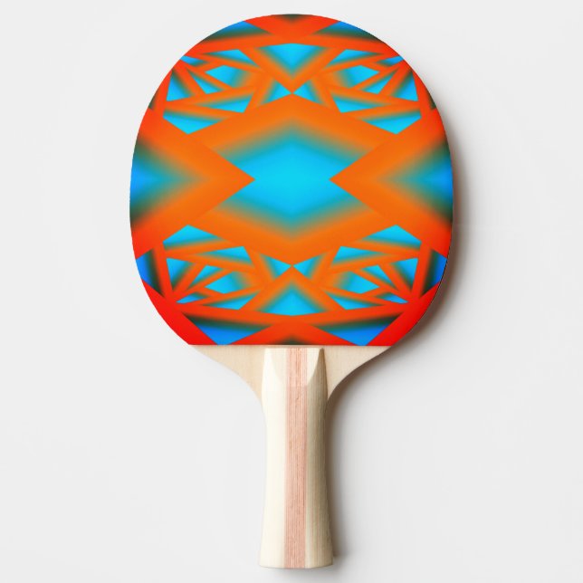 Tequila Sunrise Ombre Geometric Abstrakt Art Tischtennis Schläger (Vorderseite)
