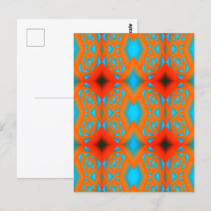 Tequila Sunrise Ombre Geometrische Abstrakte Kunst Postkarte