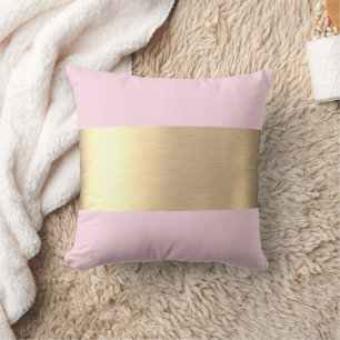 Tequila Sunrise Pink Goldfolie Rustikal Faux Kissen