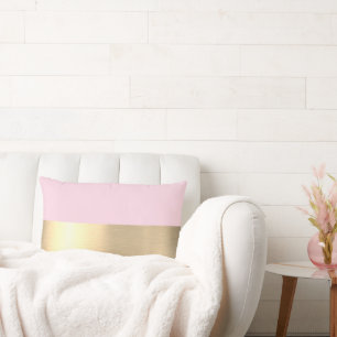 Tequila Sunrise Pink Goldfolie Rustikal Faux Lendenkissen
