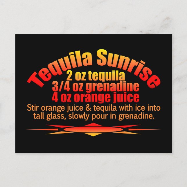 Tequila Sunrise Postcard Postkarte (Vorderseite)