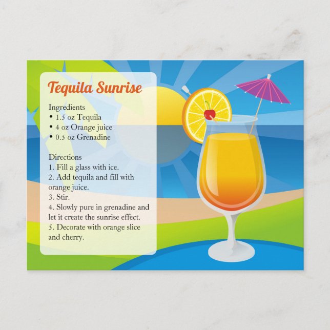 Tequila Sunrise Postkarte (Vorderseite)