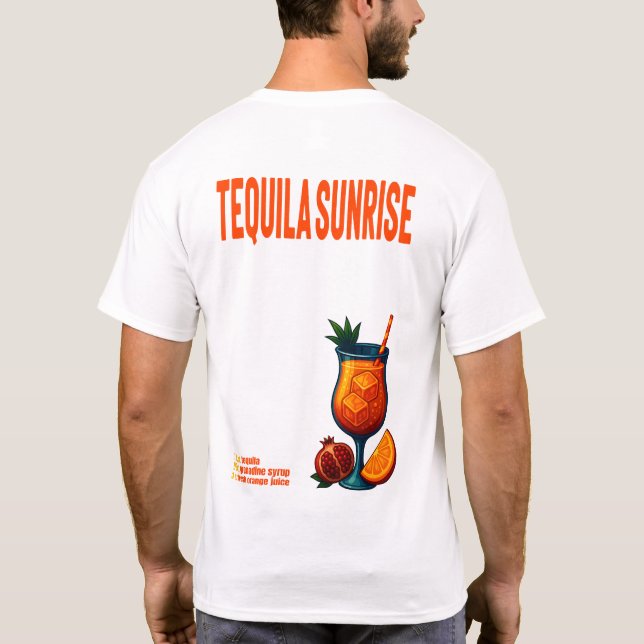 Tequila Sunrise T-Shirt – Vibrant Tropical Drink (Rückseite)
