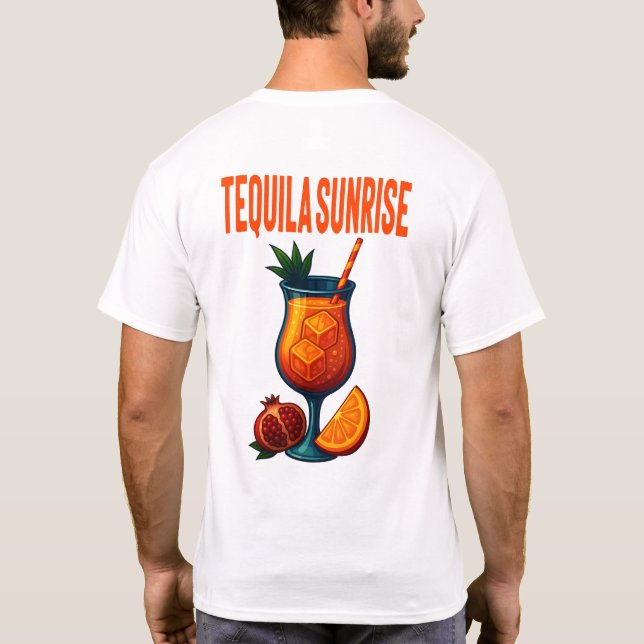 Tequila Sunrise T-Shirt – Vibrant Tropical Drink (Rückseite)