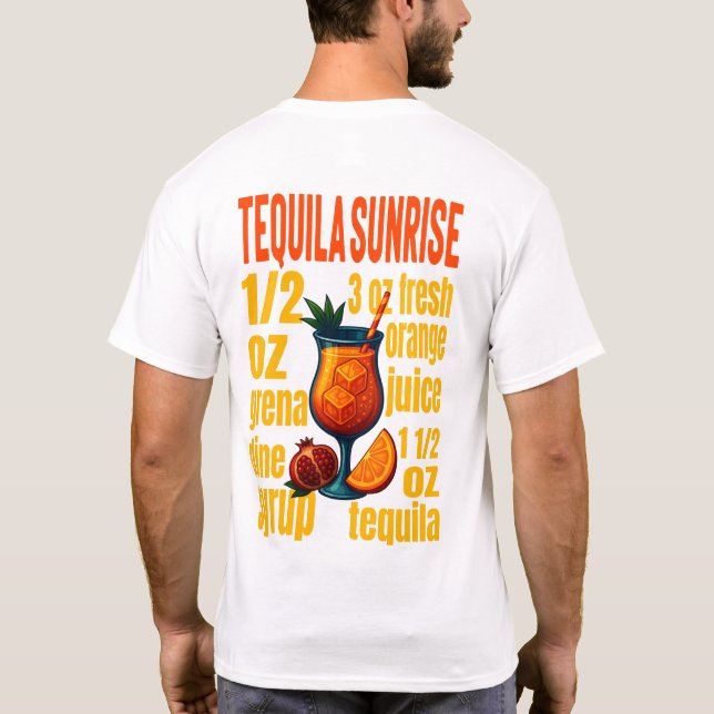 Tequila Sunrise T-Shirt – Vibrant Tropical Drink (Rückseite)