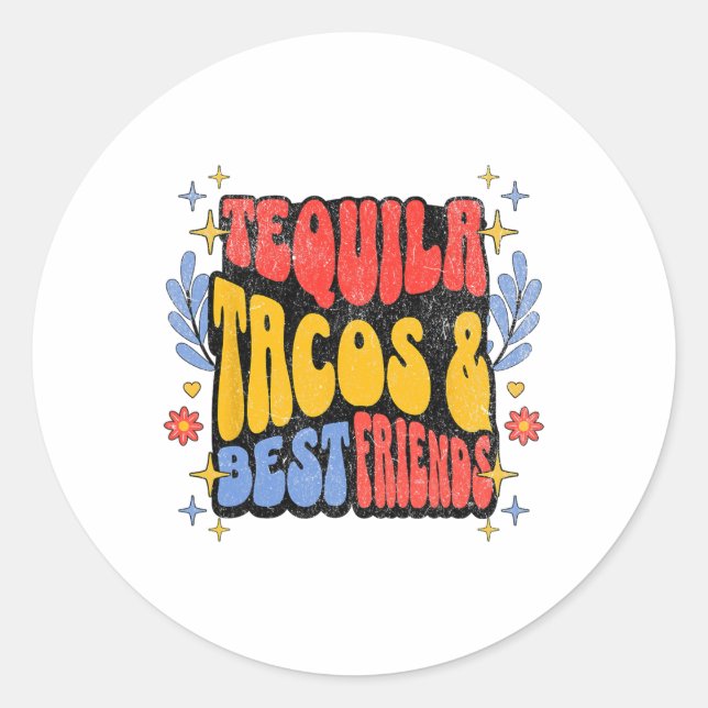 Tequila Tacos Highlights Runder Aufkleber (Vorderseite)