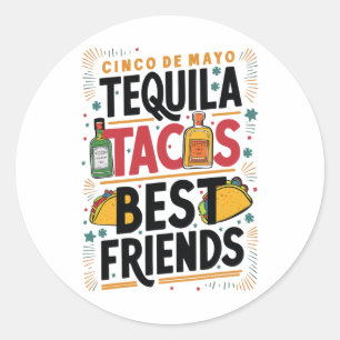 Tequila Tacos Kulturelle Sehenswürdigkeiten Cinco  Runder Aufkleber