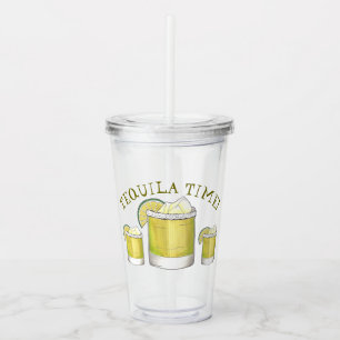 Tequila Time Limon Margarita Cocktail Mixed Drink Acryltrinkbecher