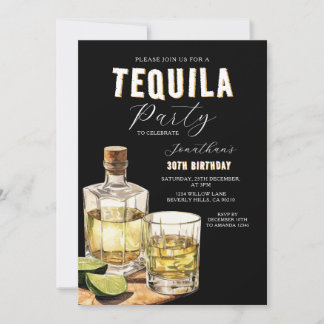 Tequila-Verkostung Erwachsener Geburtstags-Überras Einladung
