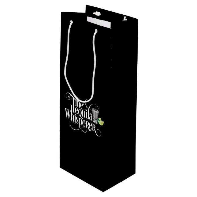 Tequila Whisperer Weinbeutel Geschenktüte Für Weinflaschen (Vorderseite Schrägansicht)