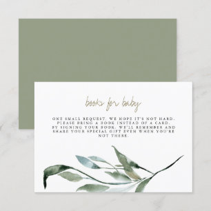Tera - Boho Greenery Gold Books for Baby Card Einladung