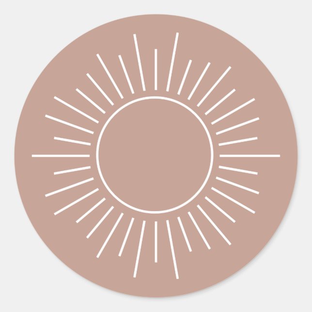 Teraccotta Sun Runder Aufkleber (Vorderseite)
