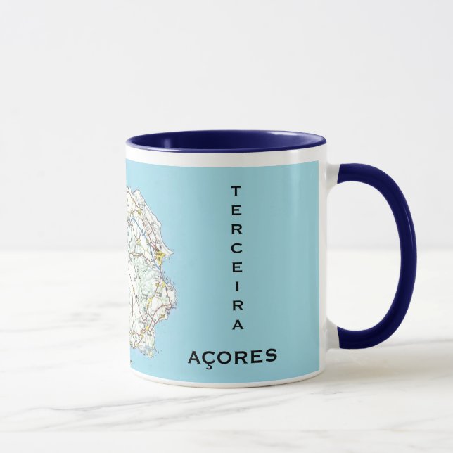 Terceira Azores Karte Benutzerdefinierte Tasse (Rechts)