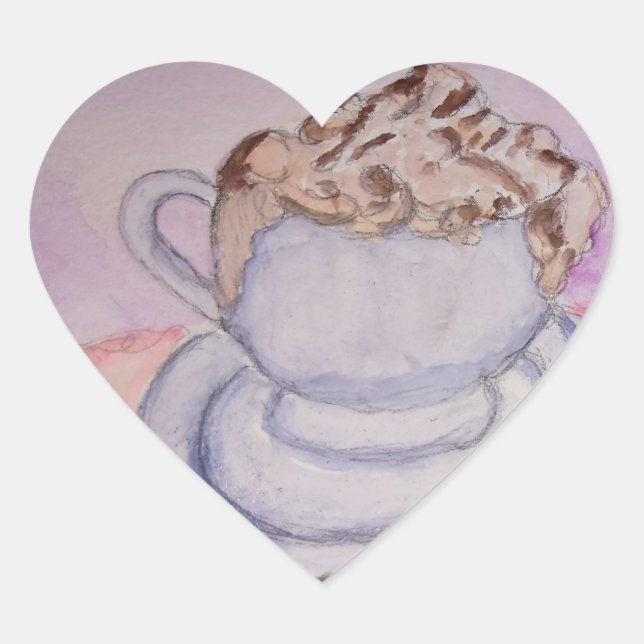 Teresas Kaffee Herz-Aufkleber (Vorderseite)