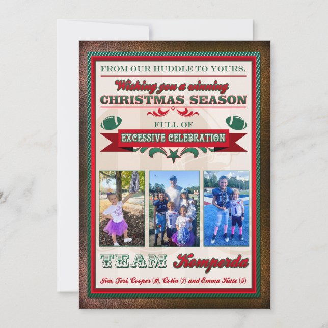Teri K Custom Football Invite Xmas Einladung (Vorderseite)
