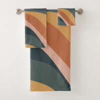 Terme Boho Abstrait Wavy Swirl Lines Terracotta