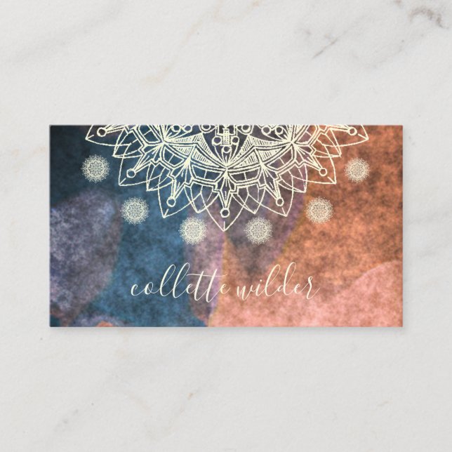Terme Lotus Flower Mandala Yoga Carte de visite (Devant)