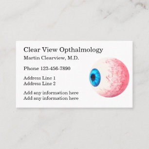Termin beim Optiker oder Augenarzt Geschäft Visitenkarte