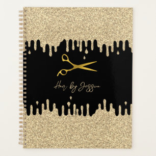 Termin im Black & Metallic Gold Drips Friseursalon Planer