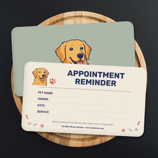 Termin Karte für Tierpflege (Pet Grooming Appointment Card)