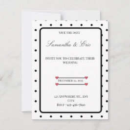 Termin vormerken Schwarz-weiße Punkte-Hochzeit Save The Date