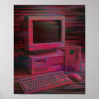 Terminal Glitché | Affiche Vaporwave Techcore
