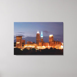Terminalturm-blauer Leinwand-Druck Clevelands, Leinwanddruck