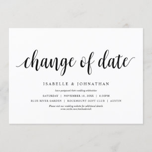 Terminänderung, Hochzeit Terminänderung Einladung