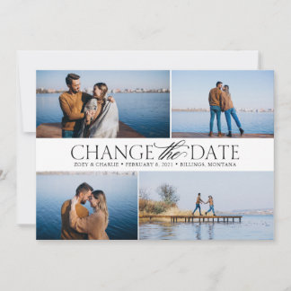 Terminänderungskarte mit Fotos Save The Date