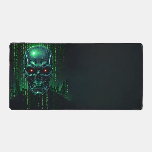 Terminator Matrix Desk Mat - Cyberpunk Pixel Art Schreibtischunterlage (Vorderseite)