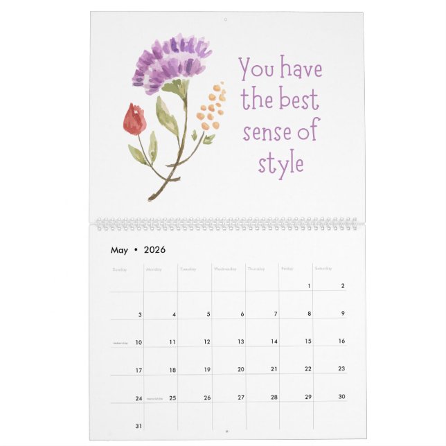 Termine für die Blume von Aquarellfarben Kalender (Mai 2026)