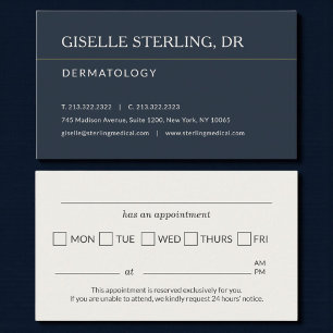 Terminerinnerung für die Dermatologie-Praxis Visitenkarte