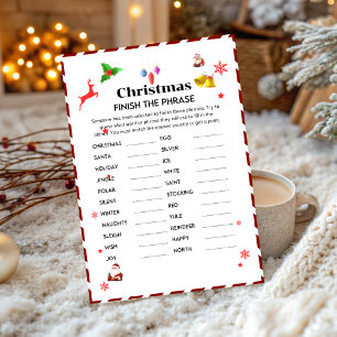 Terminez la carte de jeu de fête de Noël